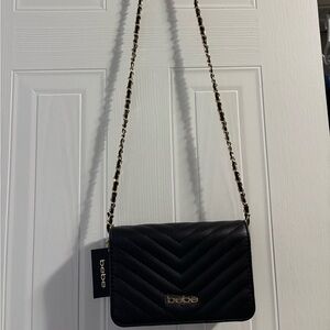Bebe Black Chevron Crossbody Bag